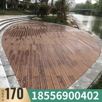 Outdoor bamboo floor Square terrace Anti-corrosion high-weight bamboo wood floor Plank road landscape viaduct deep carbon bamboo handrail