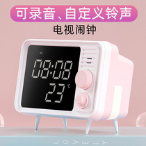 Electronic music alarm clock simple sound super large student special rechargeable bedside silent luminous digital time clock