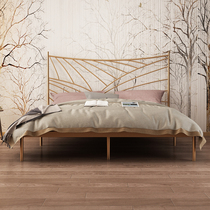 Modern minimalist environmentally-friendly Nordic ins net red bed light extravagant princess iron art bed gold double bed with extreme simplicity 1 8 m bed