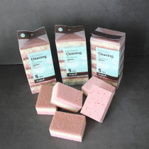 Japan imported 3-color dishwashing sponge scouring pad not easy to touch oil magic wipe cleaning pan kitchen dishwashing 5 pieces