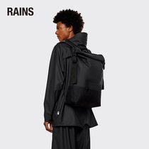 Rains Waterproof Rolltop Cover Shoulder Pack for Men and Women Commuter Computer Backpack Buckle Rolltop Rucksack