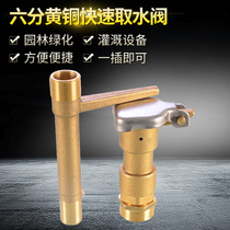 4 6 minutes 1 inch inside and outside the wire brass quick water valve water intake device Landscaping lawn irrigation sprinkler plug