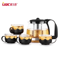 Heat-resistant glass teapot home tea bar machine black tea set flower teapot tea cup filter teapot tea maker