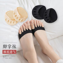 Half-foot five-finger socks womens summer thin high-heeled sandals forefoot pad split toe half invisible sweat-absorbing socks