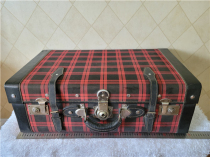 Old suitcase container luggage red plate