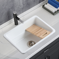 Ceramic under-table laundry basin with mobile washboard deepening pool balcony large semi-hanging wash basin square flat bottom groove