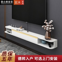 Light luxury hanging wall-mounted TV cabinet Ultra-thin narrow set-top box shelf Simple modern TV wall decorative wall cabinet