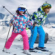 Childrens ski suits baby boys and girls thick waterproof snow ski equipment a full set of winter childrens snow suits