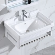 Wall-type wash basin cabinet combination toilet bathroom face wash ceramic basin holder household small apartment balcony