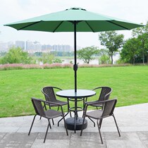 Outdoor table and chair Leisure Outdoor courtyard Waterproof sunscreen with parasol Balcony combination Folding furniture Garden open-air