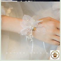 Wedding wrist flower performance Groom group sister dance Hand flower Fresh accessories Forest department with festive Korean Chinese style