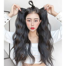 Wig female long hair one piece U-shaped long curly hair large wave additional hair volume patch natural non-trace hair wig