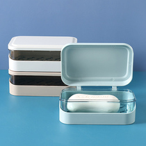 Drain soap box with lid Creative personality bathroom household punch-free bathroom Laundry soap box soap shelf