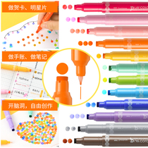 3 Japanese TOMBOW DRAGONFLY DOT stamp pen Double-headed watercolor creative color mixed color 12-color PLAY COLOR DOT marker highlighter