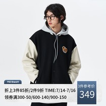 PSO Brand Zheng Naixin with the same bear embroidered baseball suit mens fashion brand couple jacket winter padded jacket