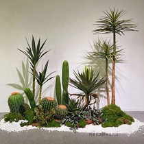 Simulation green plant landscaping dragon blood tree indoor large-scale floor-to-ceiling fake plant decoration corner landscape decoration under the stairs