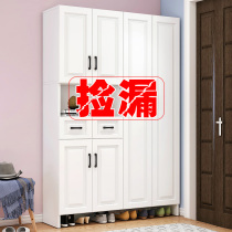 Shoe cabinet Household door simple partition cabinet High vertical shoe cabinet household large-capacity solid wood storage shoe cabinet entrance cabinet