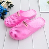 Flat bottom home flat heel bag head slippers female summer Korean version of fashion hole shoes soft sole bag feet pregnant women non-slip female slippers