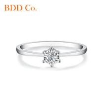 BDD jewelry 18K gold diamond ring six-claw female ring carat effect Diamond proposal wedding ring diamond ring