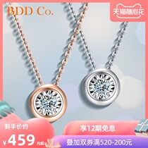 BDD18K gold diamond necklace female color gold single diamond bubble pendant choker real diamond 750 rose gold chain