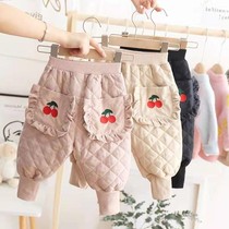 Baby womens cotton pants thick and thin autumn and winter baby big pp pants for children 1 year old 2 girls warm pants