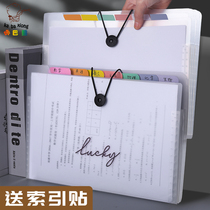 a4 multi-layer transparent folder students use large-capacity file bag multi-layer classification storage bag A4 test paper clip box finishing artifact insert paper multi-function data book bag high school student organ bag