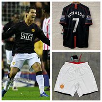 C Ronaldo 07-08 Manchester United black away Champions League Jersey classic retro Red Devils short long sleeve football uniform
