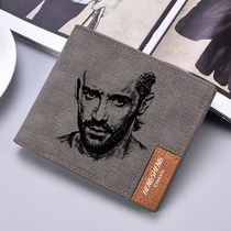 Mens Wallet Lettering Short Style Custom Photos Handmade Diy Personality Leather Wallet to send boyfriends birthday present