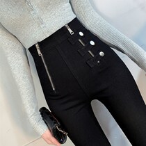 Super high waist leggings women wear spring and autumn 2021 new cotton pants black pants slim tight stretch leggings