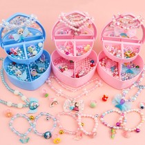 Beaded handmade children necklace diy educational toy girl bead bracelet girl jewelry material bag