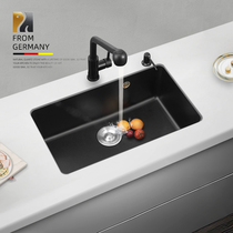 Quartz stone basin dishwashing sink sink kitchen pot single trough black granite embedded vegetable basin