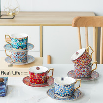 European small luxury coffee cup saucer tea cup set Moroccan style Cup ins style English afternoon tea suit hand