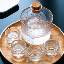 Japanese-style glass Hulk set antique household wine glass white wine cup one Cup hammer gilt gilt gilt fruit wine cup small Cup