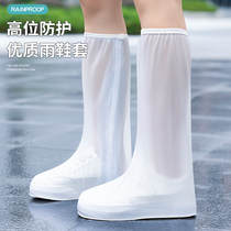 Rain shoes Men and women Waterproof Rain Boots Cover Shoes Non-slip Thickened Hardwearing Children Fashion Silicone Rain Shoes Cover High Cylinder Water Shoes