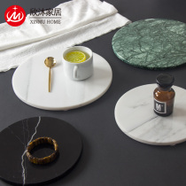 Nordic light luxury marble tray round cosmetics jewelry storage room hotel model room cake tray decoration