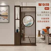 New Chinese-style porch partition screen cabinet cabinet living room shielding light luxury solid wood entry door Hall Cabinet