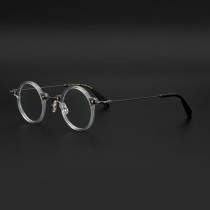 2021 new day series handmade small round frame Retro plate Republic of China Wind and art mens high degree of myopia