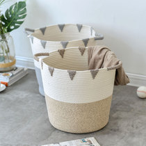 Shinohara Nordic cotton thread storage basket Bedroom change laundry toys dirty clothes basket Snack basket Baby weaving