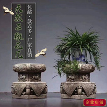 Natural stone white marble bluestone Antique stone carving flower stand Flower pot base Bonsai frame Indoor garden ornaments