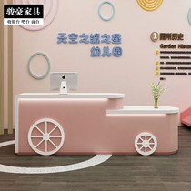 Cashier Commercial educational institution front desk Reception desk Modern minimalist art atmosphere Kindergarten mother and baby shop bar