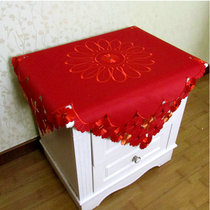 Bedside table TV cover new red festive towel Refrigerator air conditioning dust cover European pastoral tablecloth art wedding