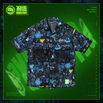 Li Ning shirt mens 2021 new summer anti-wu BADFIVE chongqing city limited fog trend lapel short-sleeved
