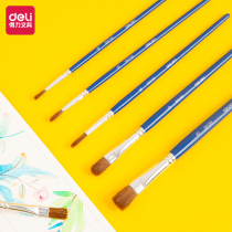 Deli pig mane watercolor pen 4 packs 6 packs acrylic paint brush oil painting special pen beginner brush brush set horse hair art painting class special student professional gouache pen