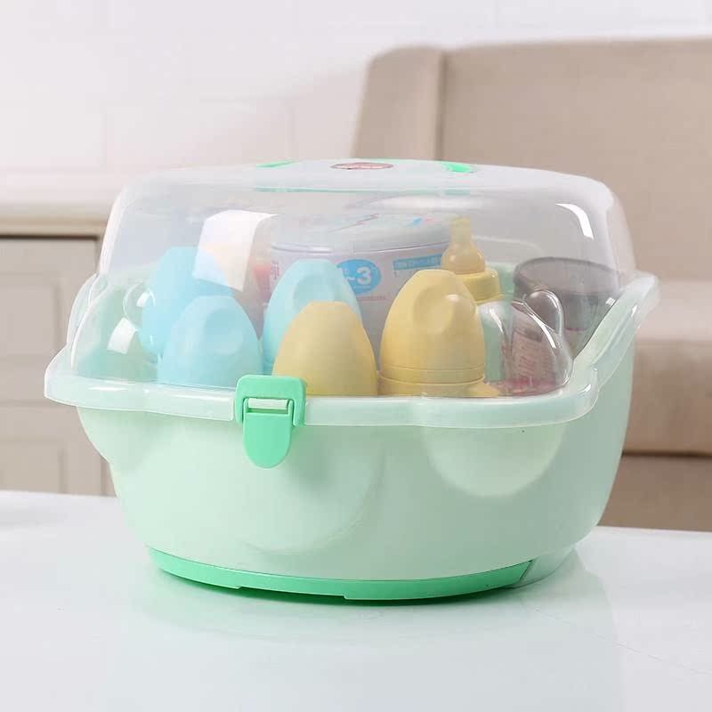 Large bottle storage box Drying drying rack dustproof baby supplies Baby storage box tableware rack hot selling