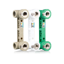 Conjoined PPR equipotential water pipe connector with equipotential inner wire elbow with grounding double PPR water pipe fittings