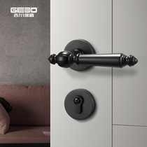 Jill shield American black door lock indoor bedroom door lock light luxury split lock door handle magnetic silent lock