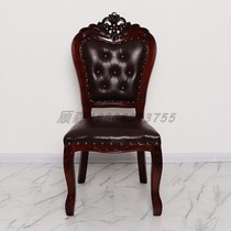 European dining chair Solid wood banquet chair Hotel dining table Large round table and chair combination VIP chair Hotel chair special