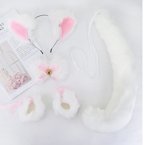 Cosplay black and white fox ears sexy lingerie cosplay plush neck strap bracelet tail set