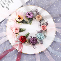 Bride wrist flower Wedding bridesmaid sister group hand flower wedding forest Korean small fresh bracelet Wedding supplies