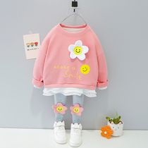 Girls autumn two-piece Foreign Air 3 childrens clothes girls spring and autumn childrens clothing baby 1 year old baby Autumn suit
